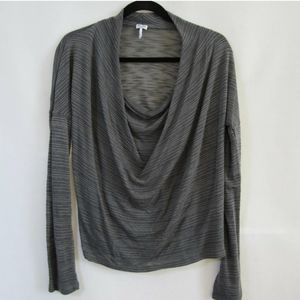 Splendid gray burnout cowl neck top Sz L